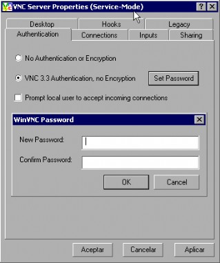 FOTOVentana de configuracin inicial del VNC